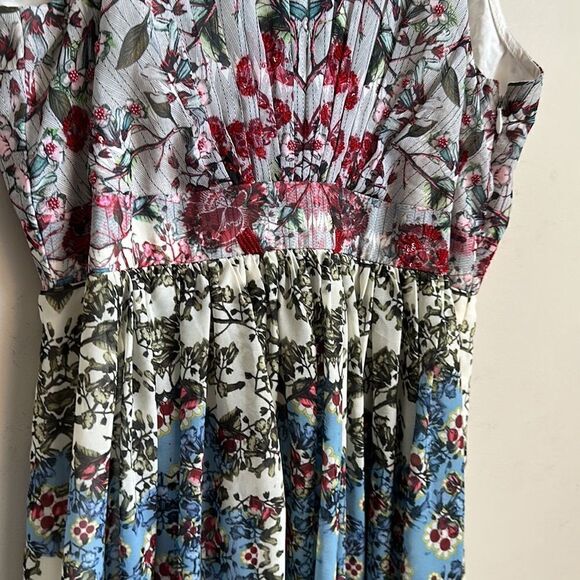 Bhanuni By Jyoti Greene Anthropologie Viscose Georgette Floral Printed Gown 10 - Picture 6 of 14